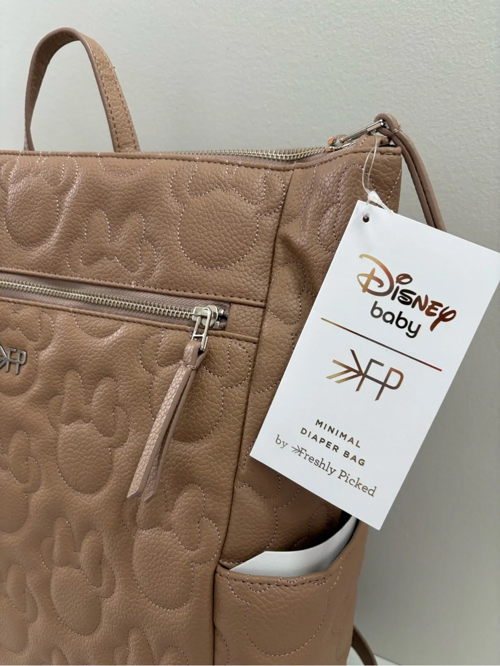Freshly Picked Disney Baby Minnie Mouse Minimal Quilted Vegan Leather Diaper Bag